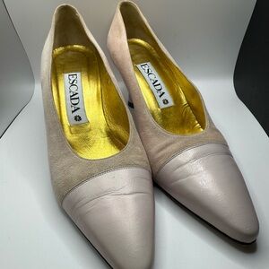 Escada Women's Pink Suede and Leather Heels